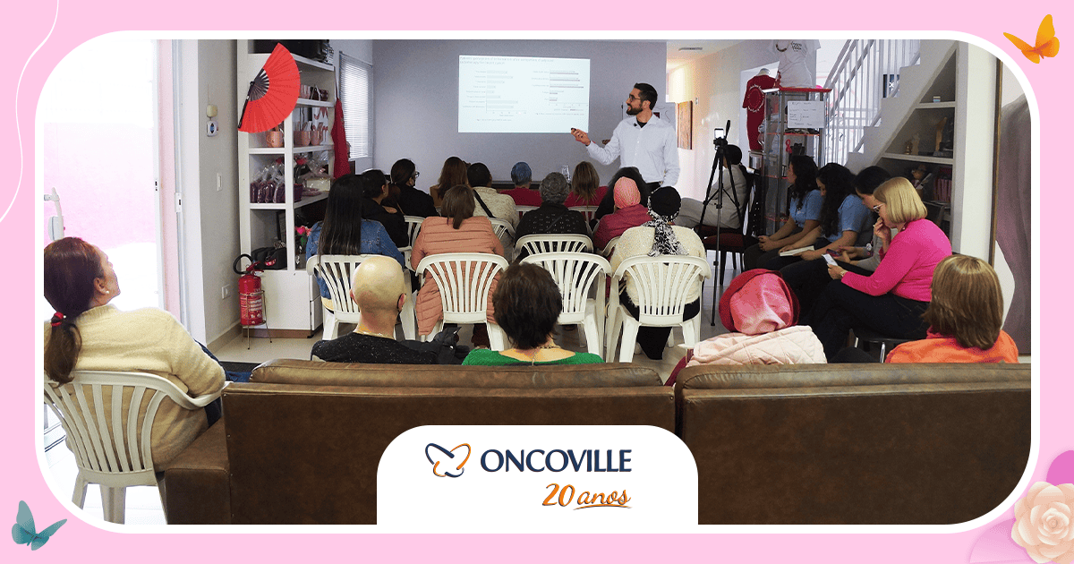 Médico do Oncoville realiza palestra nas Amigas da Mama