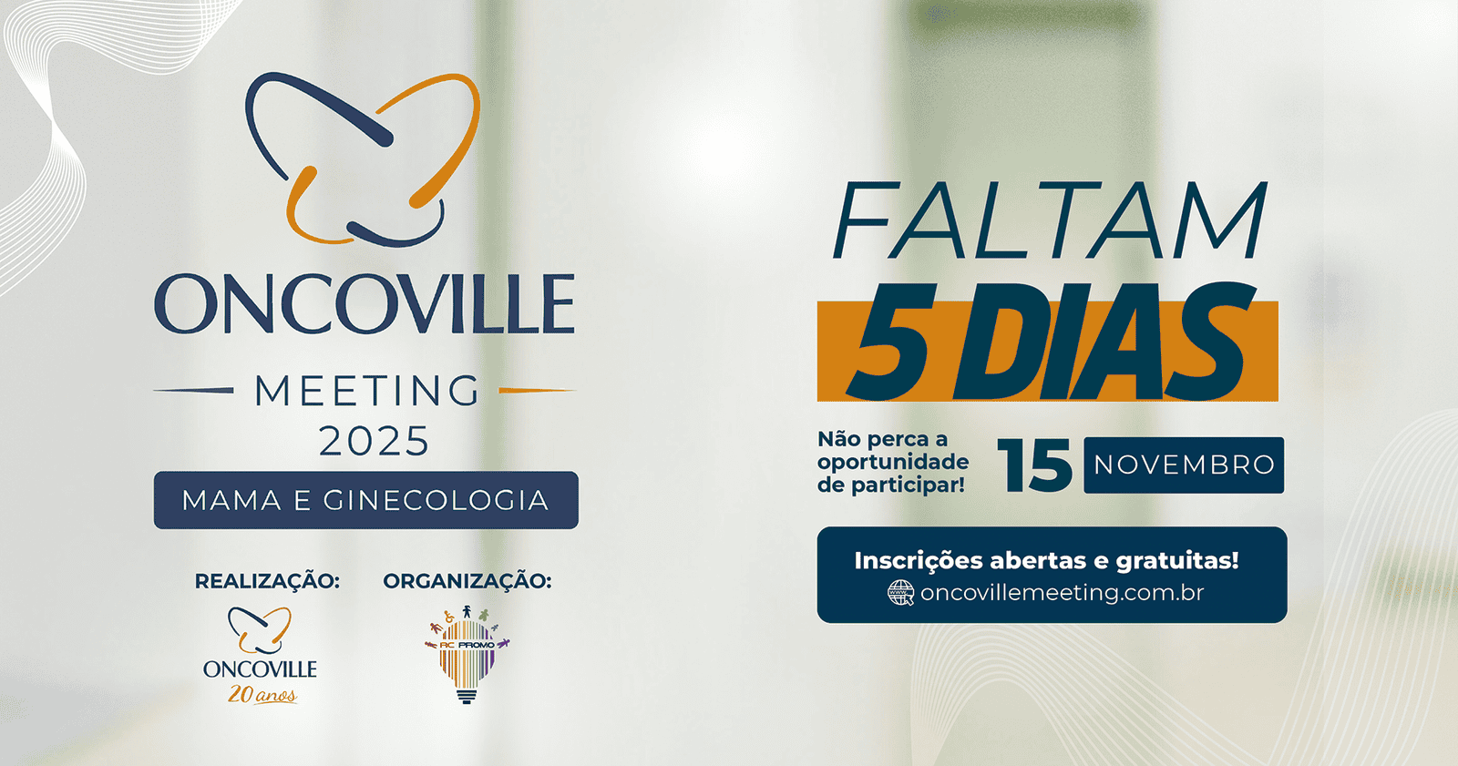 Contagem regressiva: faltam só 5 dias!